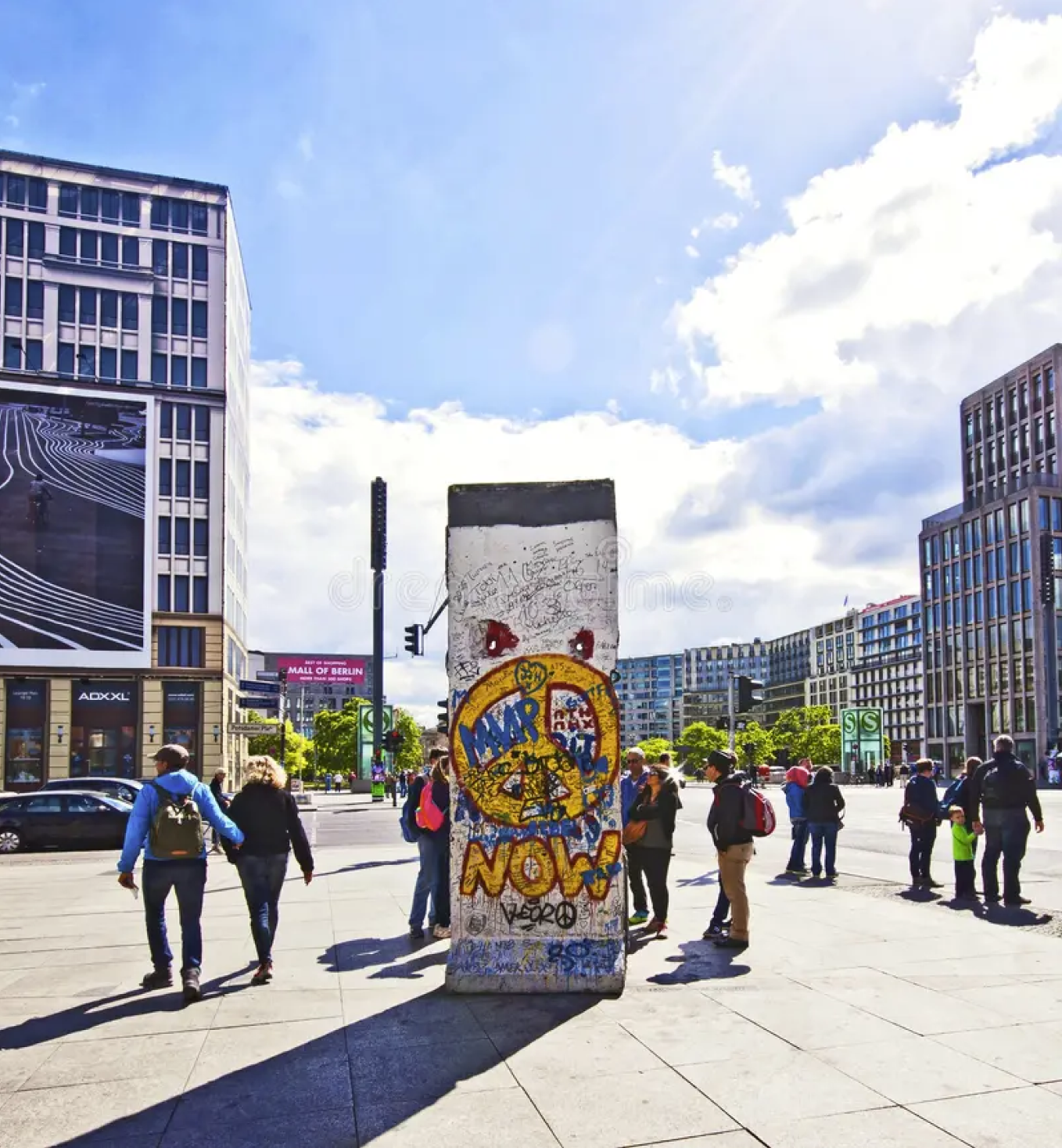 Foto eines Stücks der Berliner Mauer am Potsdamer Platz